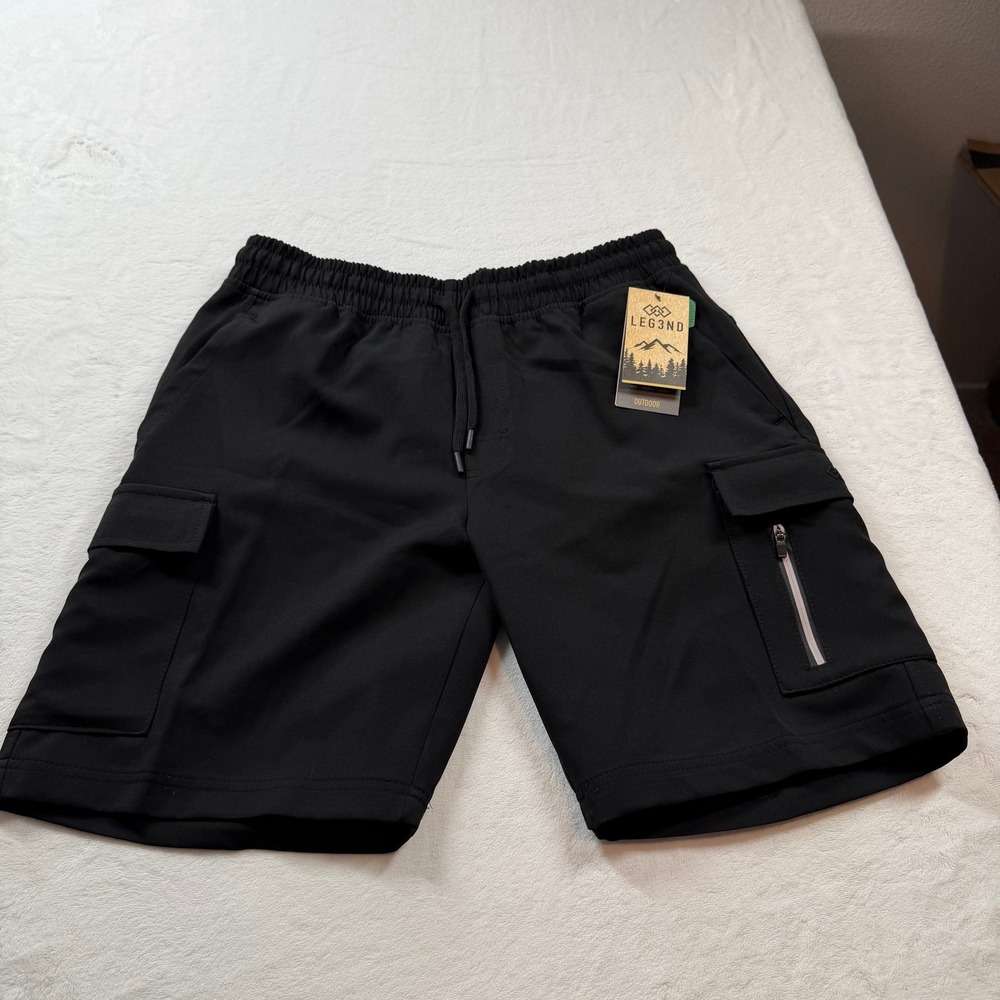 LEG3ND Outdoor Cargo Shorts Mens Medium Black NWT Hiking Techwear Utility